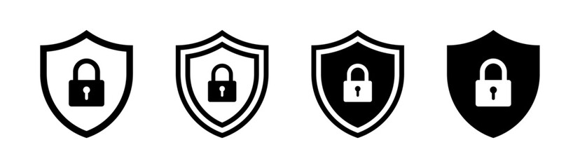 Security shield icon set