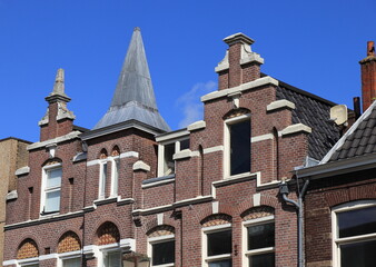 Fototapeta premium Zaandam Vinkenstraat Street Historic Building Facades Close Up, Netherlands