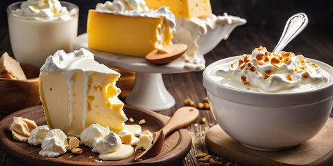 Jewish holiday Shavuot. Shavuot symbols : torah, first harvest, flowers, milk products- dairy	
