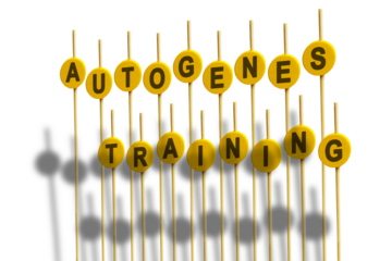 Autogenes Training, Schriftzug mit Partyspießen