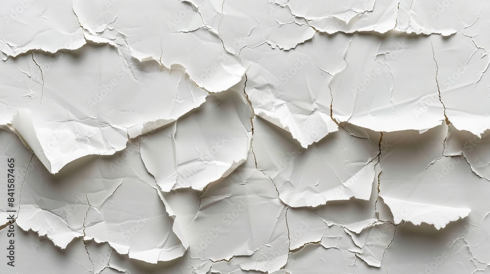 Poster design a torn paper texture with jagged edges and layers, ideal for adding a touch of rawness and im