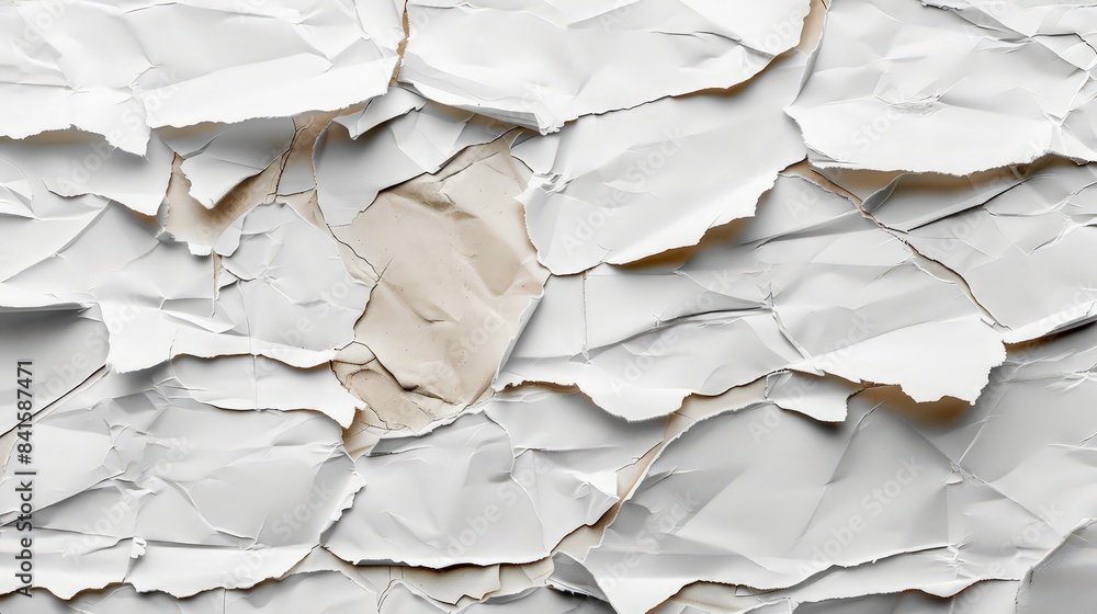 Poster design a torn paper texture with jagged edges and layers, ideal for adding a touch of rawness and im