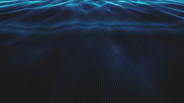 Abstract Digital Ocean Surface Background/ Animation of an abstract background with quiet digital ocean surface waving slowly