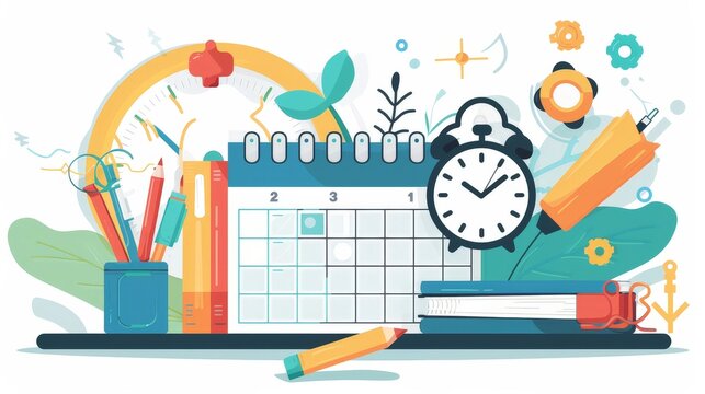 Design an academic calendar with important school dates like holidays, exam periods, and project deadlines clearly marked.