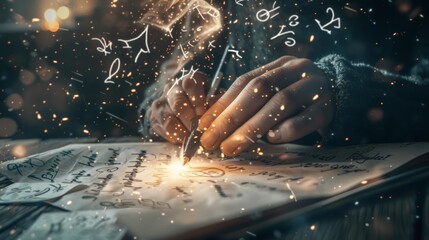 Write down fantasy stories and bring them to life. Magic pens write on paper and the characters light up 