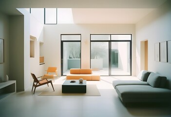 Fototapeta premium Photo modern style conceptual interior room 3d illustration