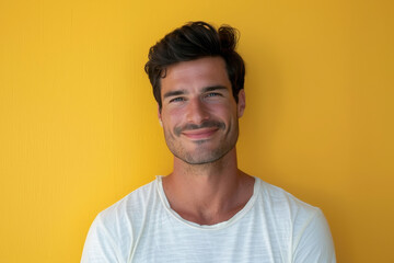 Fototapeta premium A close up portrait of a young man with a subtle smile
