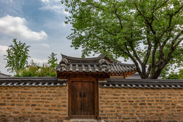 the windows and gates of a traditional Korean house