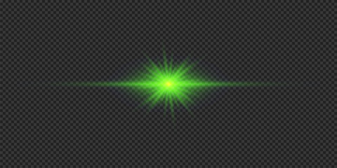 Green horizontal light effect of lens flares