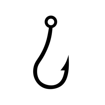 fishing hook vector with simple design.hook icon