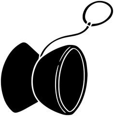play illustration toy silhouette rope logo game icon yoyo outline spin string round loop yo-yo circle child plastic yo shape children sport childhood for vector graphic background