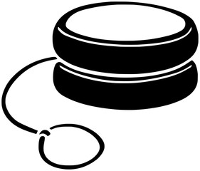 play illustration toy silhouette rope logo game icon yoyo outline spin string round loop yo-yo circle child plastic yo shape children sport childhood for vector graphic background