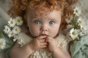Fototapeta premium Innocence Captured: The Pure Gaze of a Child's Eyes