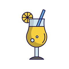 coketail icon with white background vector stock illustration