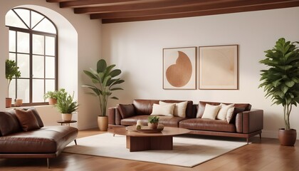 Fototapeta premium Photo modern style conceptual interior room 3d illustration