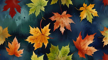  Watercolor Painting of a Maple Leaf