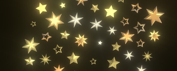 golden stars - 3d