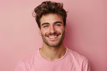 Fototapeta premium A close up portrait of a young man with a subtle smile