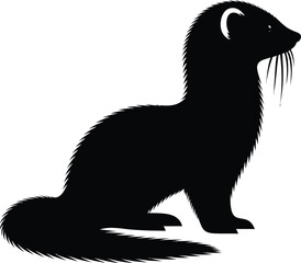 illustration of a black and white fox