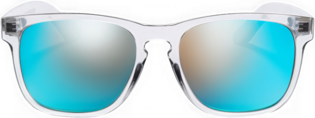 Blue Mirrored Sunglasses, isolated on transparent