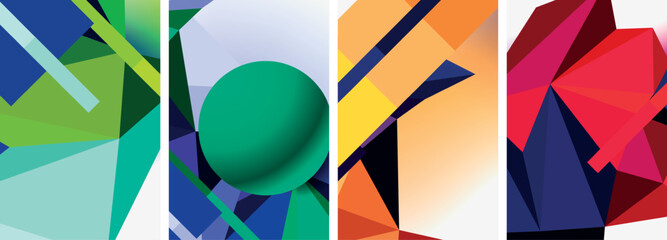 Minimal geometry. Circle, line and square design. Trendy techno business template for wallpaper, banner, background or landing