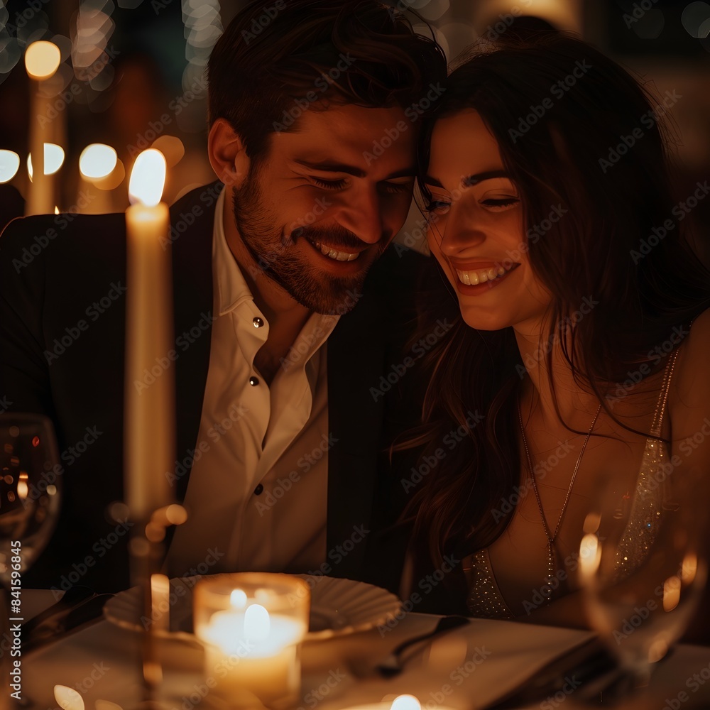 Canvas Prints A Romantic Candlelit Dinner for Two Intimate and Elegant Ambiance Evoking Love and Connection