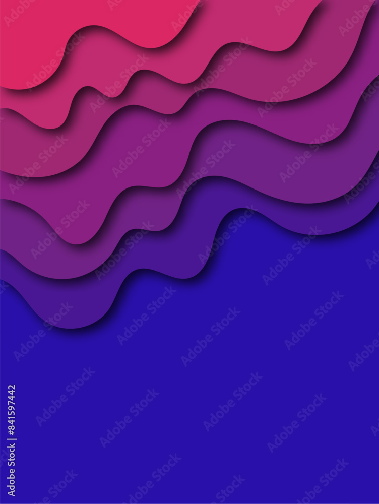 Poster abstract colored paper texture background. minimal paper cut style composition with layers of geomet