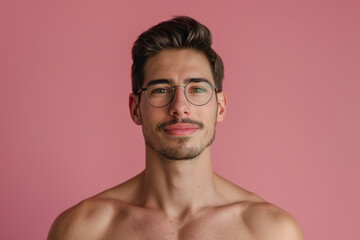 Obraz premium A close up portrait of a young man with a subtle smile