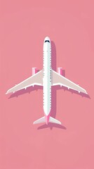 airplane flat design top view theme aviation animation colored pastel