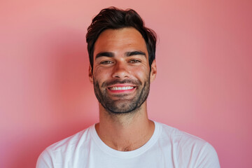 Obraz premium A close up portrait of a young man with a subtle smile