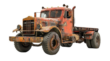 Fototapeta premium A truck isolated on white transparent background, PNG File. Perfect for clipart