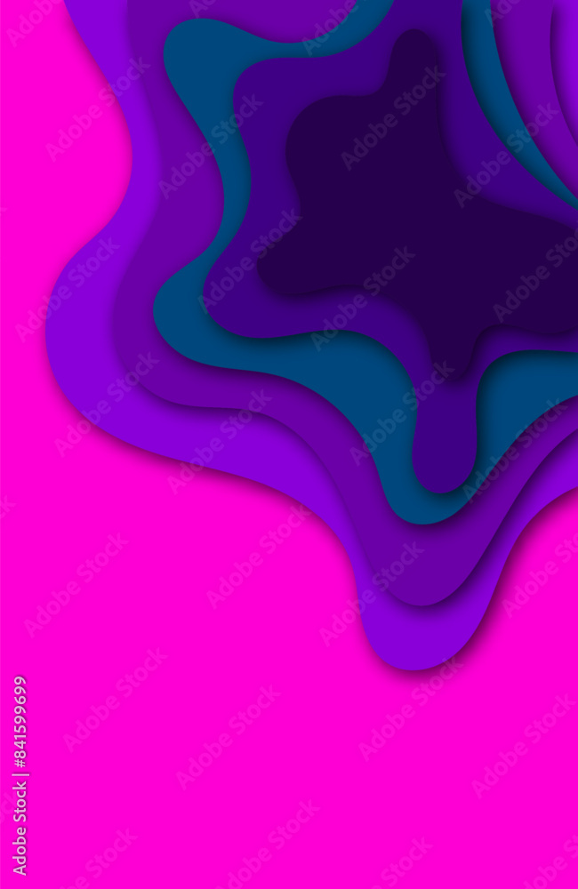 Poster paper art 3d abstract background with origami shapes. paper waves, layers texture. geometric design 