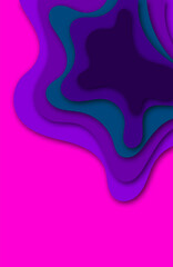 Paper art 3D abstract background with origami shapes. Paper waves, layers texture. Geometric design layout. Eps 10