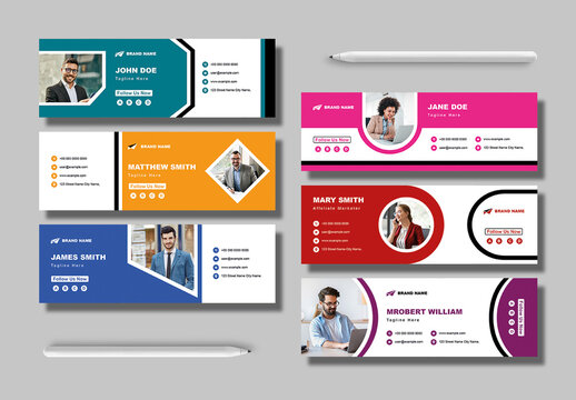 Email Signature Layout With Multiple Colors