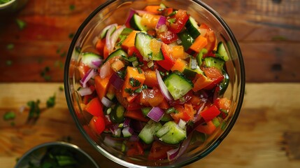Salad made with fresh vegetables