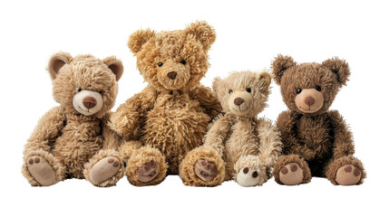Fototapeta premium A teddy bear doll isolated on white transparent background, PNG File. Perfect for clipart
