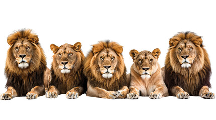 A lion isolated on white transparent background, PNG File. Perfect for clipart