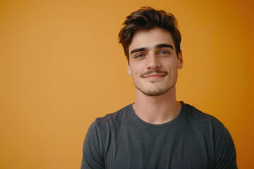 Fototapeta premium A close up portrait of a young man with a subtle smile