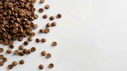 Isolated dry cat food on a white background