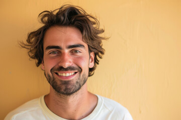 Fototapeta premium A close up portrait of a young man with a subtle smile