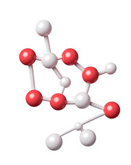 Structure of white and red molecules isolated on transparent background beauty