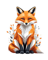 Fototapeta premium fox cartoon on transparent background