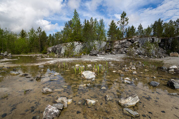 Italian marble quarry in Ruskeala mountain park