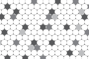 Technology abstract lines and dots connect background with hexagons. Hexagons connection digital data and big data concept