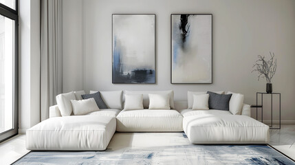 Art Home. Contemporary Interior with paintings