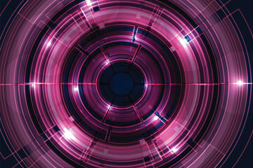 Abstract technology pink background with circles