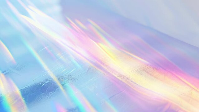 abstract prism light rainbow reflection background with vibrant holographic pastel colors, creating stunning and dreamy visual effect, digital art, fashion design, shiny flare glossy texture