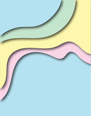 Color wave. Abstract paper cut. Abstract colorful waves. Wavy banners. Color geometric design. Wave paper cut. Eps10 Vector