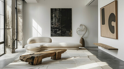 Art Home. Contemporary Interior with paintings