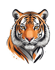 head of tiger on transparent background